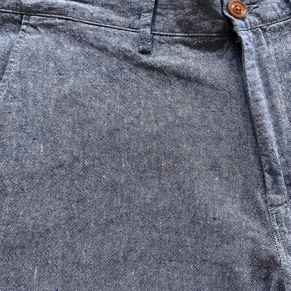 J. Crew The Sutton‎ Chambray Pants Mens 34x32 Linen Cotton Chino Straight Leg - Picture 8 of 14